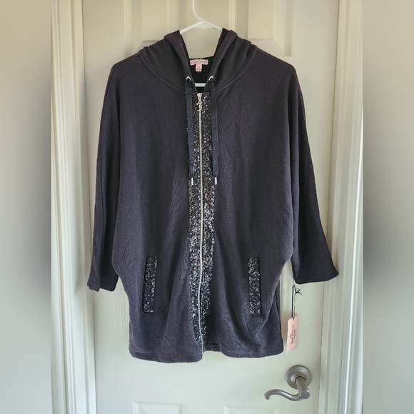 Juicy Couture Sequin Shimmer Zip Up Hoodie Size Small - Picture 6 of 8